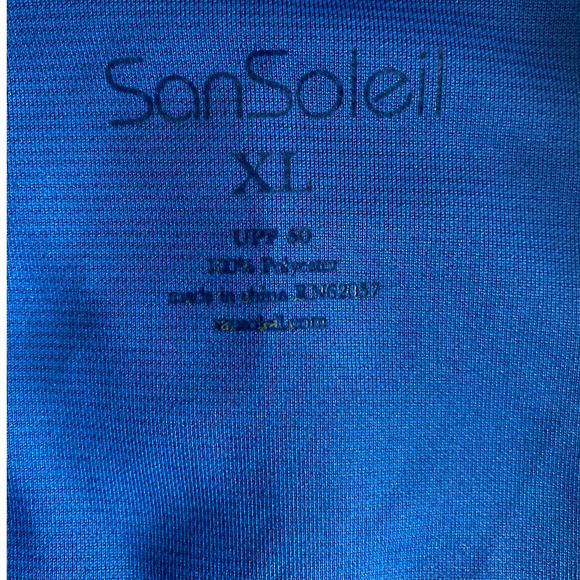 San Soleil Adult men's polo XL extra large blue long sleeve UPF 50 golf shirt - Picture 3 of 11